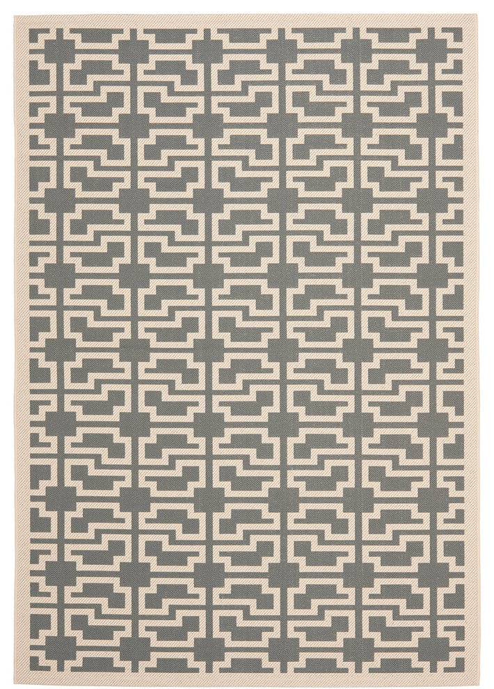 Safavieh Courtyard Cy6015-246 Geometric Outdoor Rug, Gray/Beige, 2'7"x5'0"