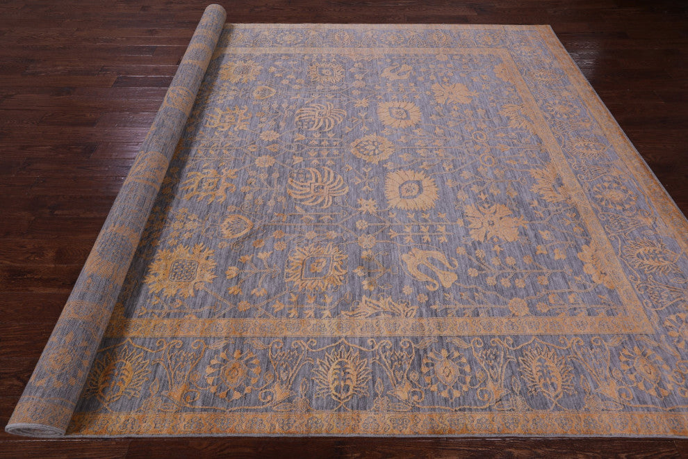 Persian Hand Knotted Wool & Silk Rug 9' 0" X 12' 3" - Q15755