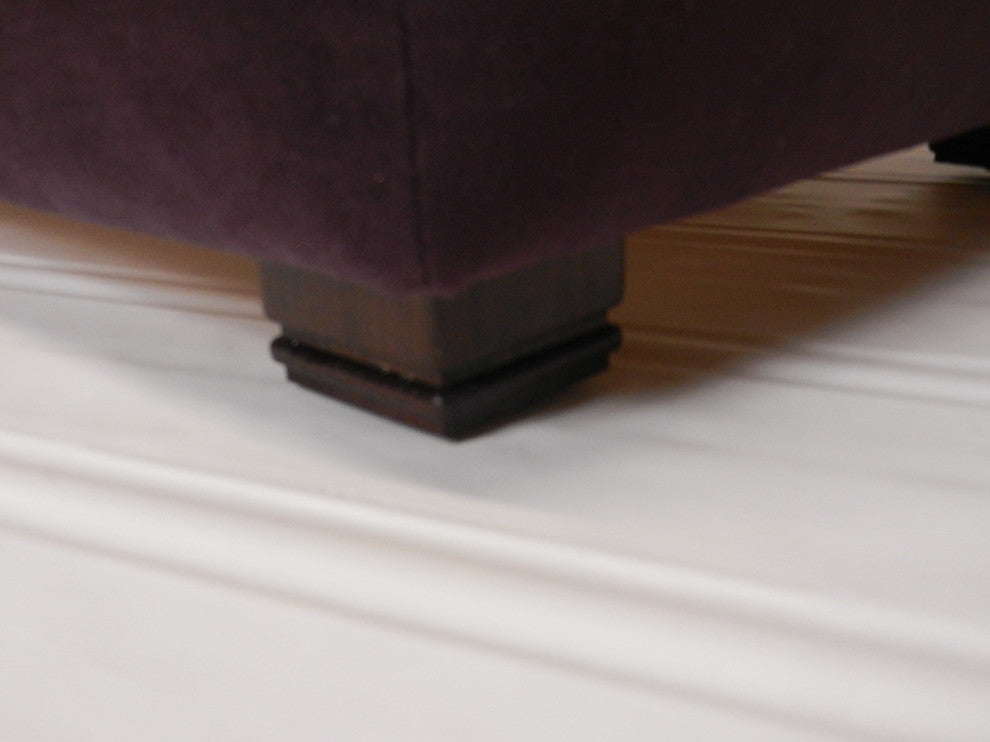 Grand Deco Tufted Suede Footstool - Available in 7 colors, Purple