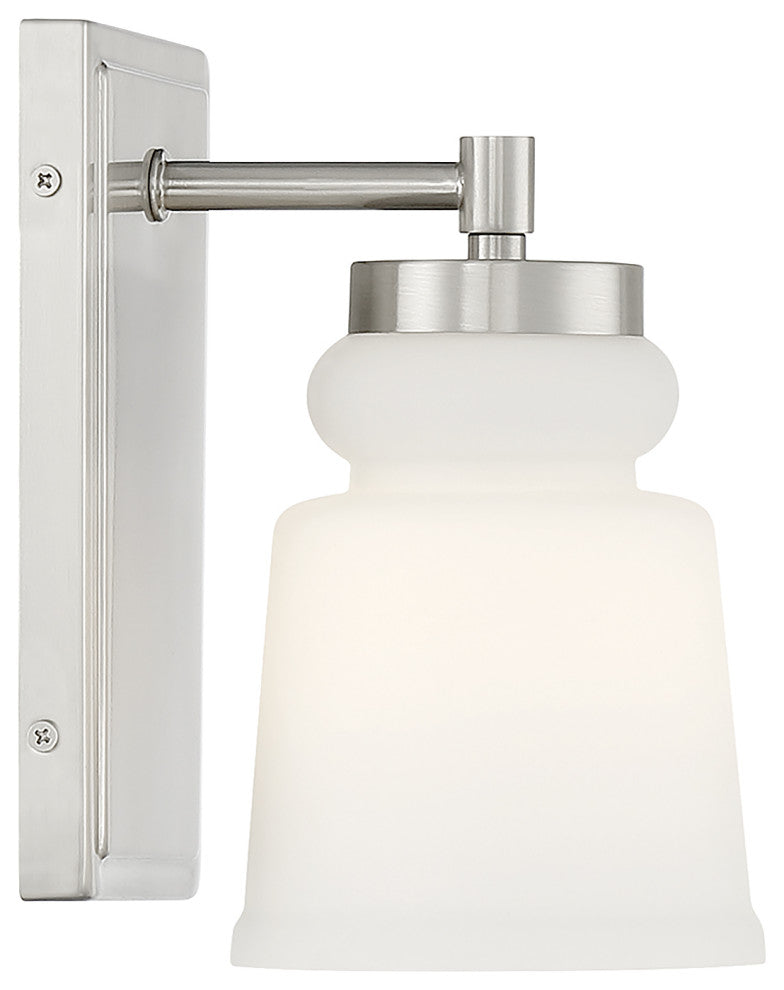 1-Light Wall Sconce, Matte Black, Brushed Nickel