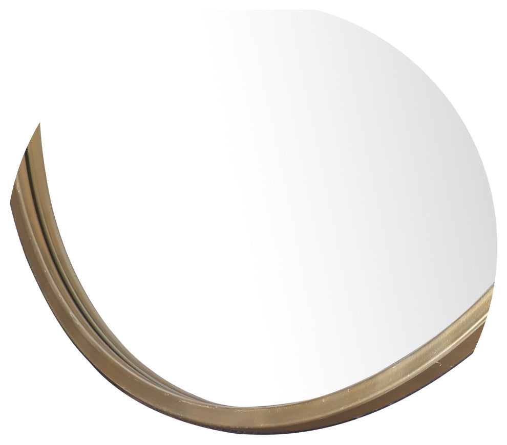 Round Gold Wall Mirror, 24"