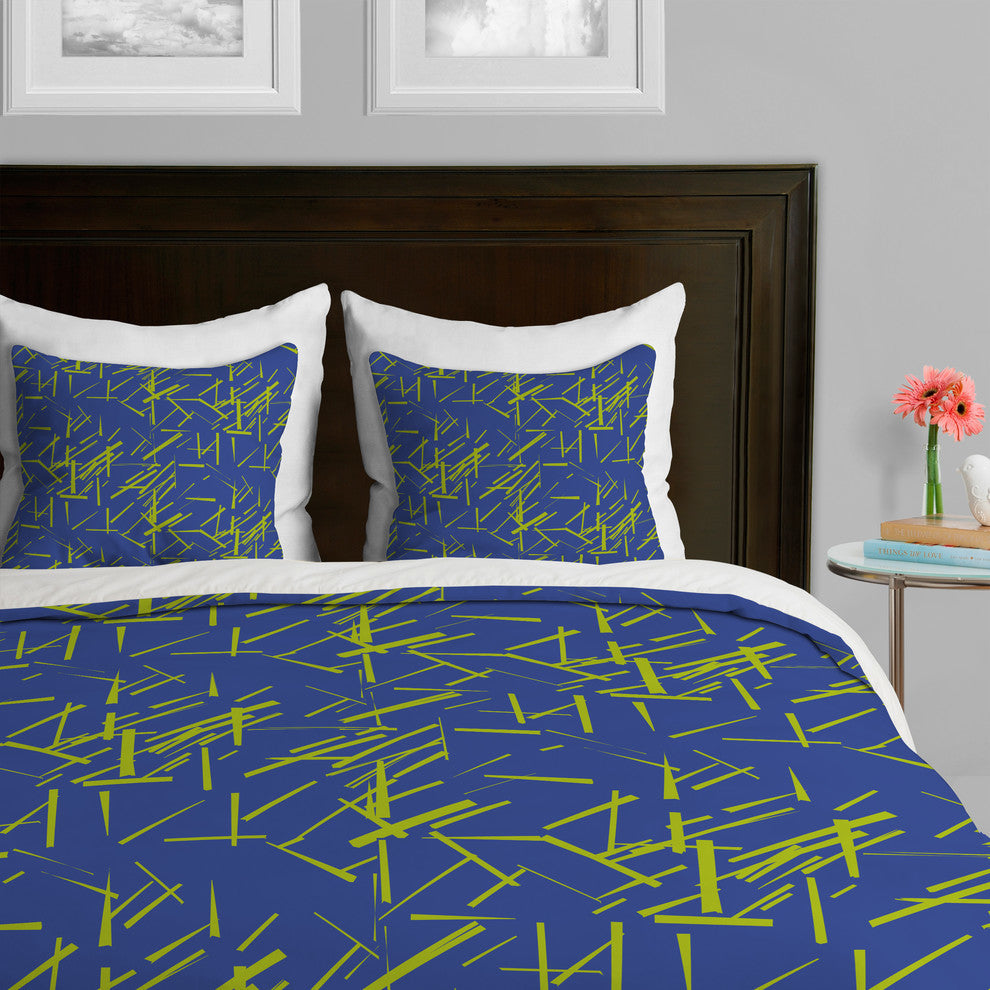 Deny Designs Karen Harris Konstructivist Periwinkle Duvet Cover-Lightweight