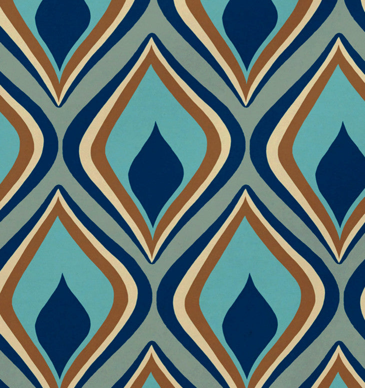 Candlelight Geometric Print Placement, Teal, Set of 4