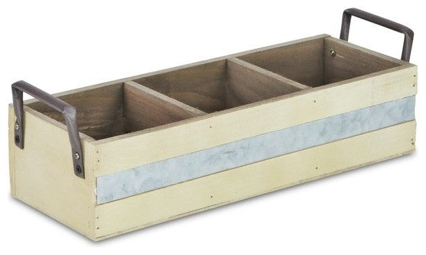 3-Slot Two-Tone Wooden Crate
