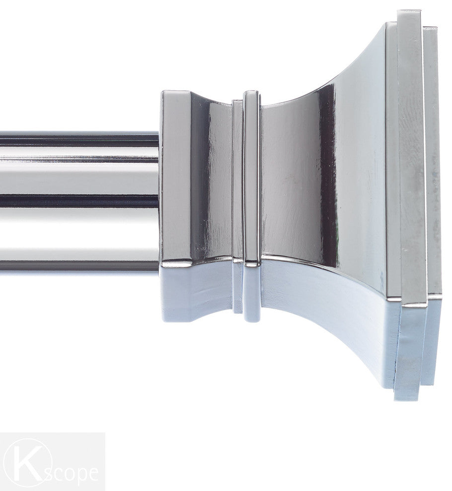 Versailles Non-Telescoping Curtain Rod, Chrome, 72''