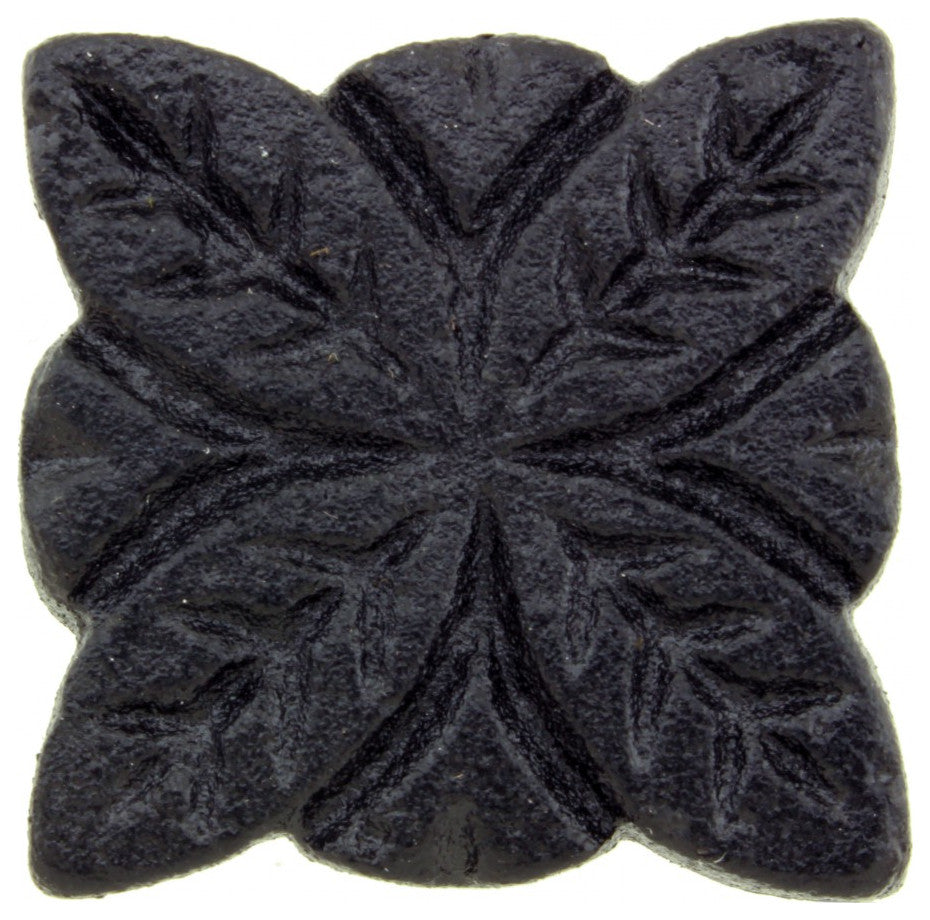 Flower Cabinet Hardware Iron Cabinet Knob Black Pack of 4