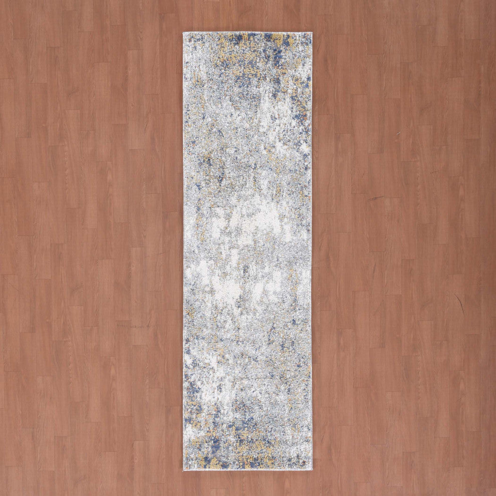 Yasmin Acy Runner, Yellow, 2'6" x 8', Abstract