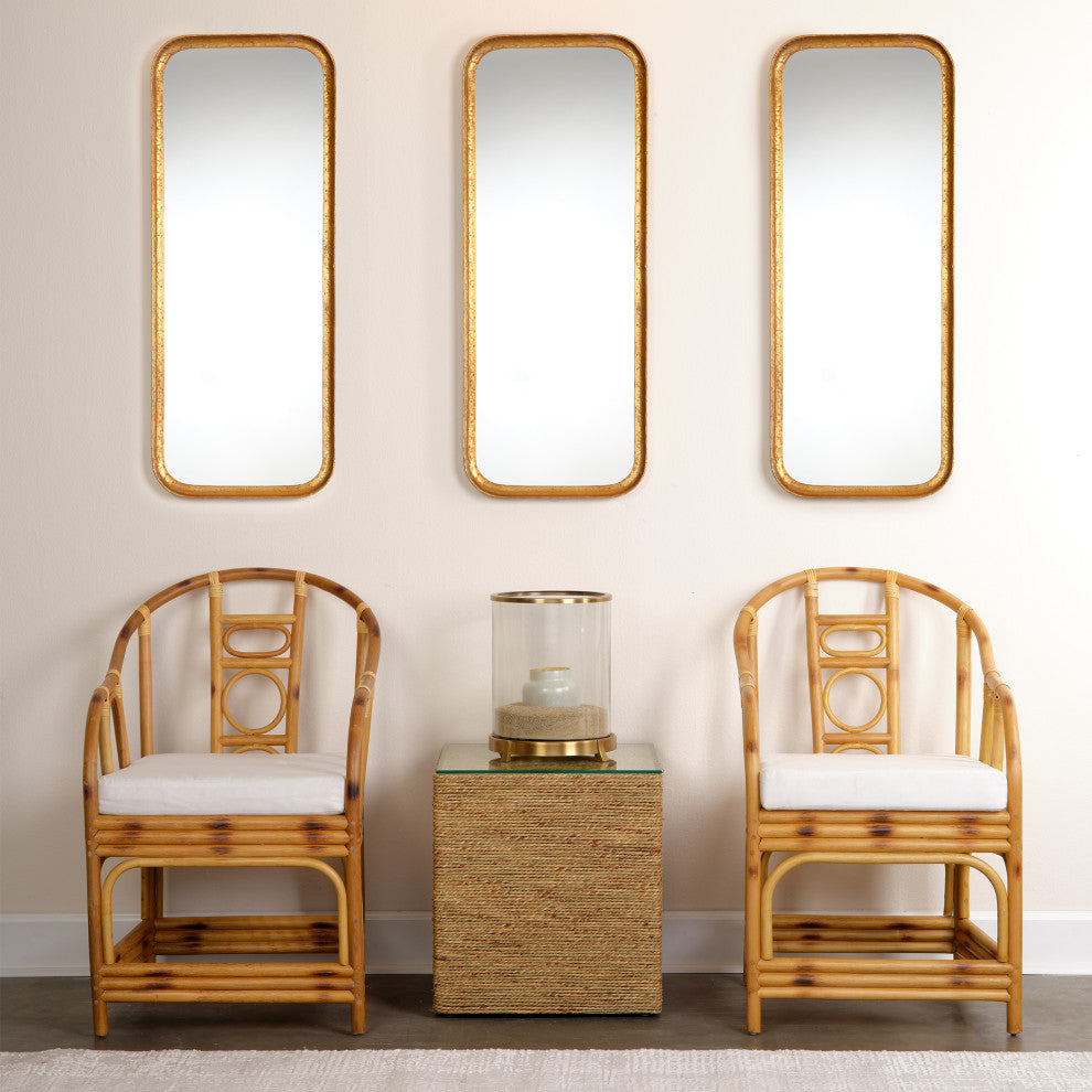 Capital Iron Rectangle Mirror, Gold Leaf Metal