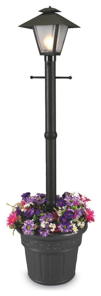 Ll-66000 Cape Cod 66000 Black Single Coach Lantern Planter