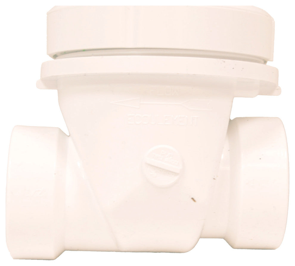 Jones Stephens B04151K 1-1/2" PVC Backwater Valve - White