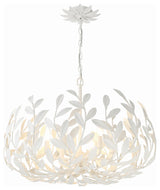 Crystorama Broche 6 Light Matte White Chandelier