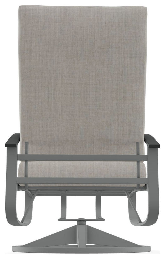 Belle Isle Cushion Deep Seat Outdoor Swivel Rocker, Cast Silver/Graphite