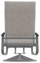 Belle Isle Cushion Deep Seat Outdoor Swivel Rocker, Cast Silver/Graphite