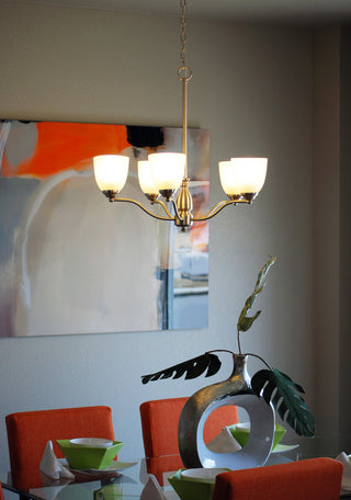 Maxim 10065 Stefan 25"W 5 Light Chandelier - Satin Nickel