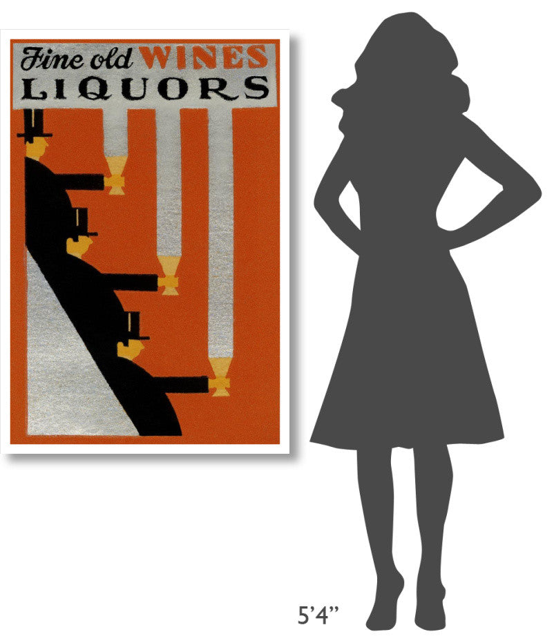 "Fine Old Wines Liquors" Digital Paper Print by Vintage Booze Labels, 31"x46"