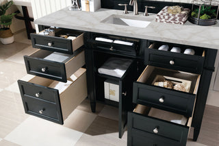 Brittany 60" Single Vanity, Black Onyx, Victorian Silver Quartz