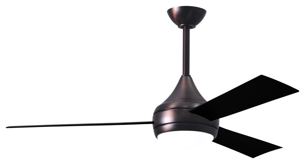 Donaire Paddle Fan Integrated LED, Brushed Bronze, Matte Black Blades