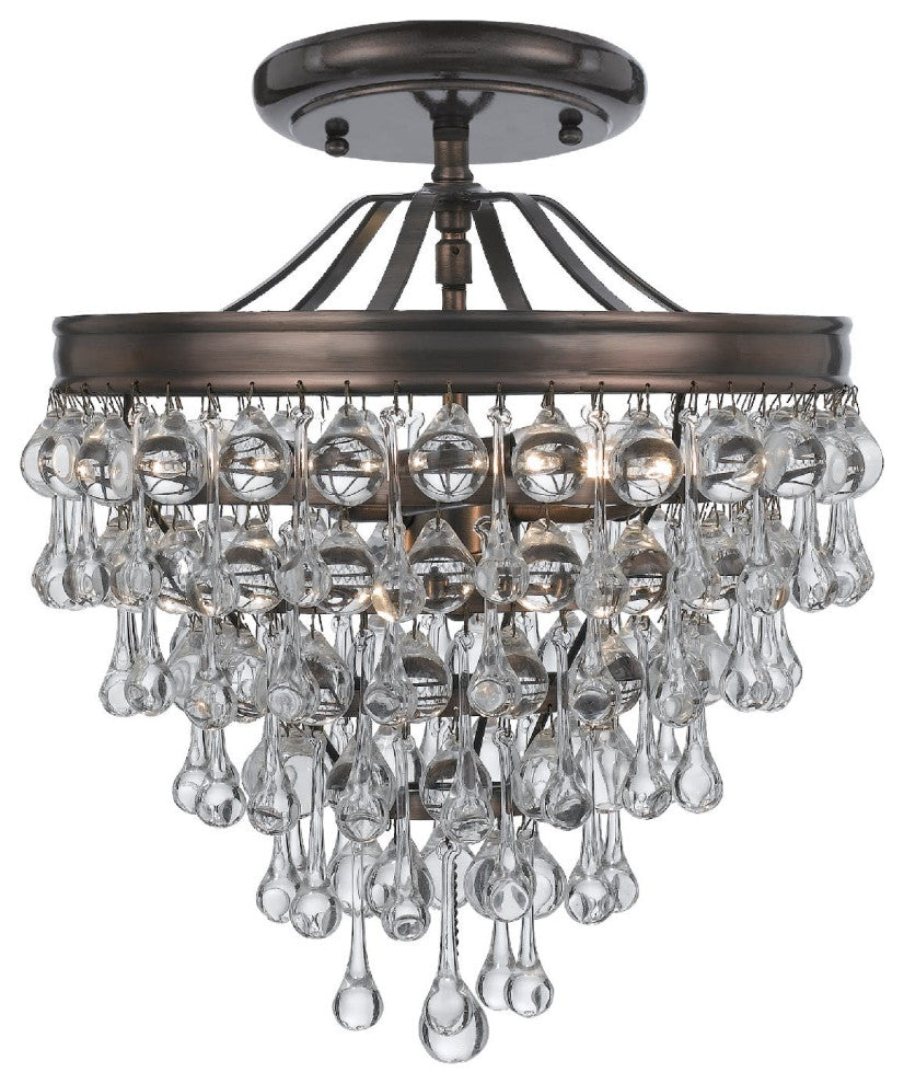 Crystorama Lighting Group 130_CEILING Calypso 3 Light 13"W - Vibrant Bronze