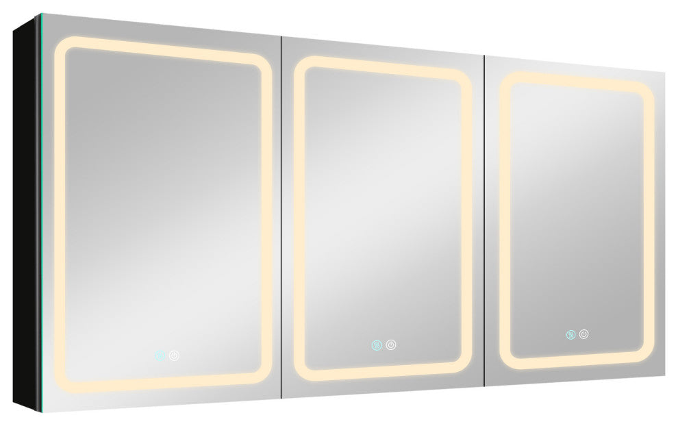 60" W x 30" H Aluminum Surface Mount Medicine Cabinet, Shelves