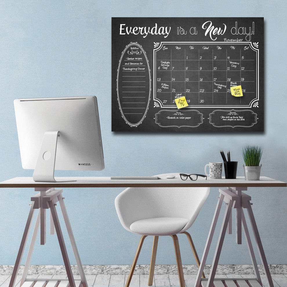 Ready2HangArt Shabby Chic Dry Erase Monthly Calendar on ArtPlexi, 30"x40"