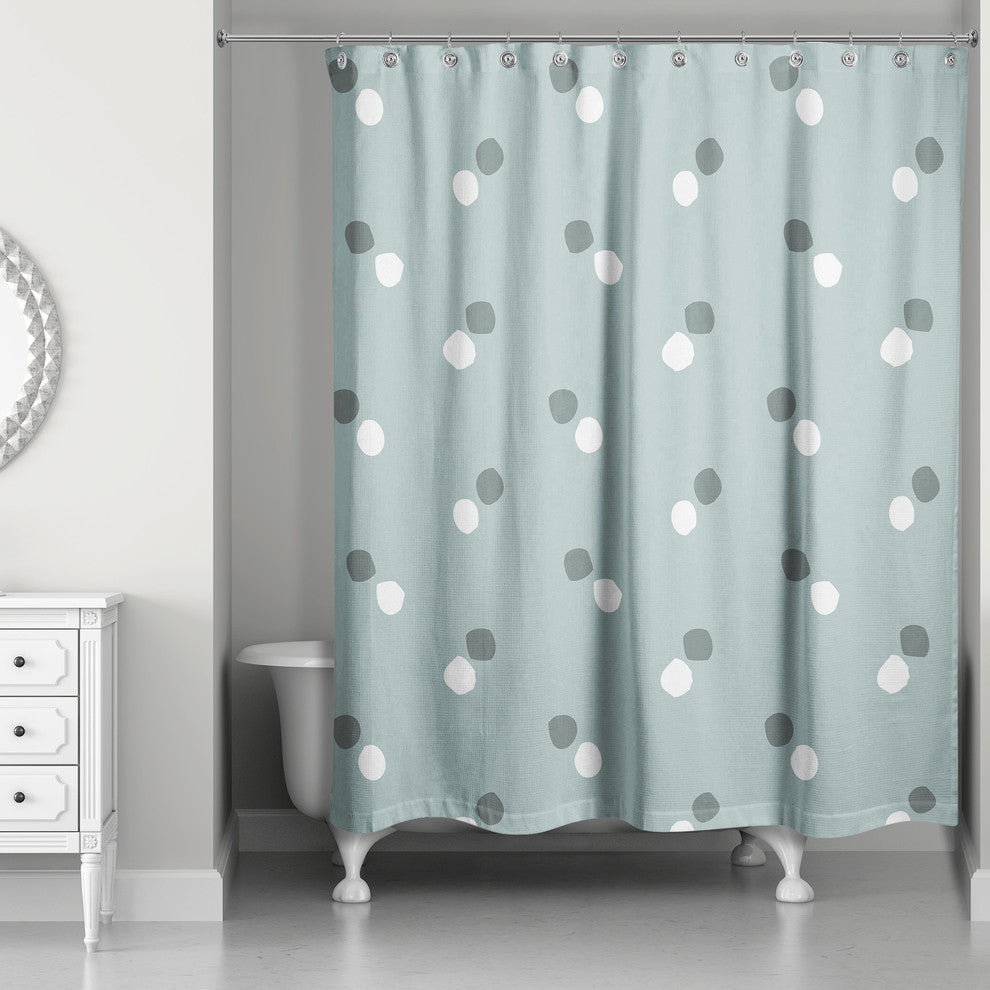 Polka Dots in Blue and White Shower Curtain