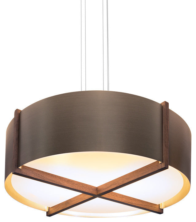 Plura 36 Flushmount, Walnut, Distressed Brass, Gu-24 Socket