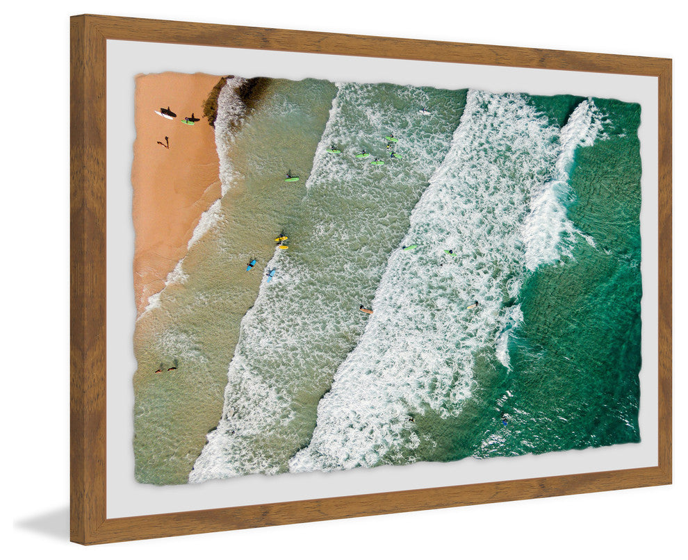 "Crashing Waves" Framed Painting Print, 18"x12"
