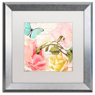 Color Bakery 'Florabella I' Art, Silver Frame, White Matte, 16"x16"