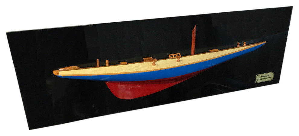 Rainbow Half-Hull Scaled Model Boat Yacht Handmade