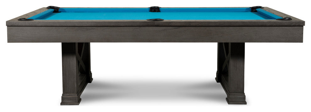 Nora 8' Slate Pool Table, Charcoal