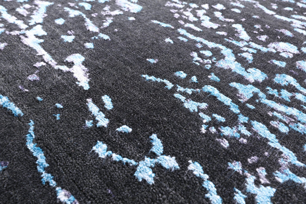 Abstract Hand Knotted Wool and Silk Rug 8' 0" X 10' 0"- Q5973