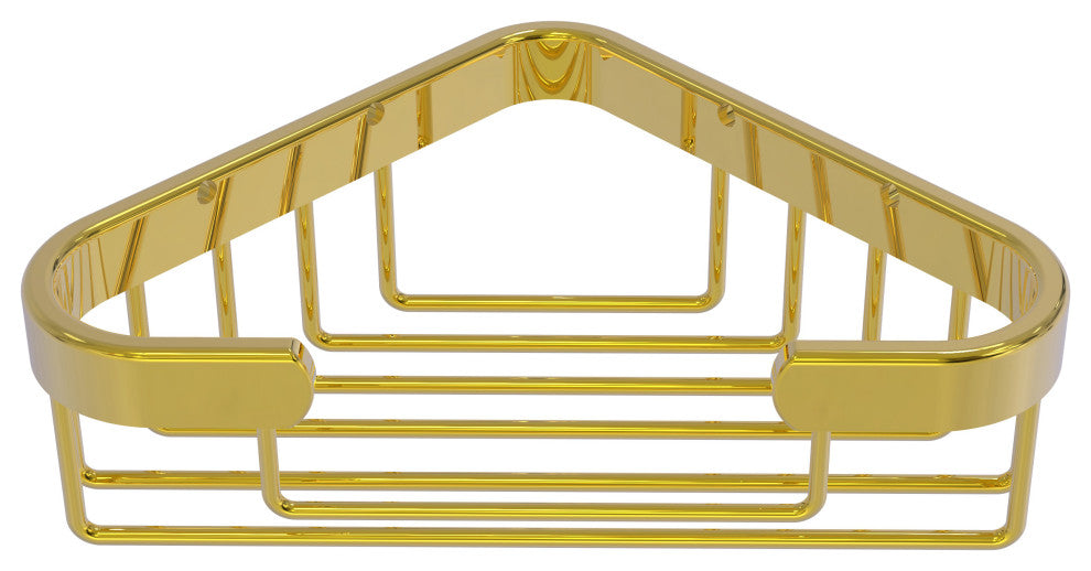 Corner Soap Basket, Polished Brass