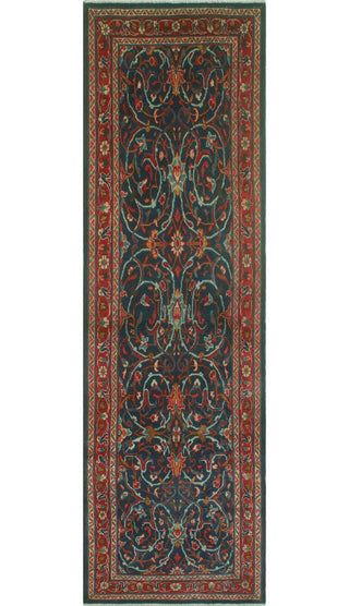 Fine Vintage Distressed Catarino Navy/Red Runner, 3'5x10'11