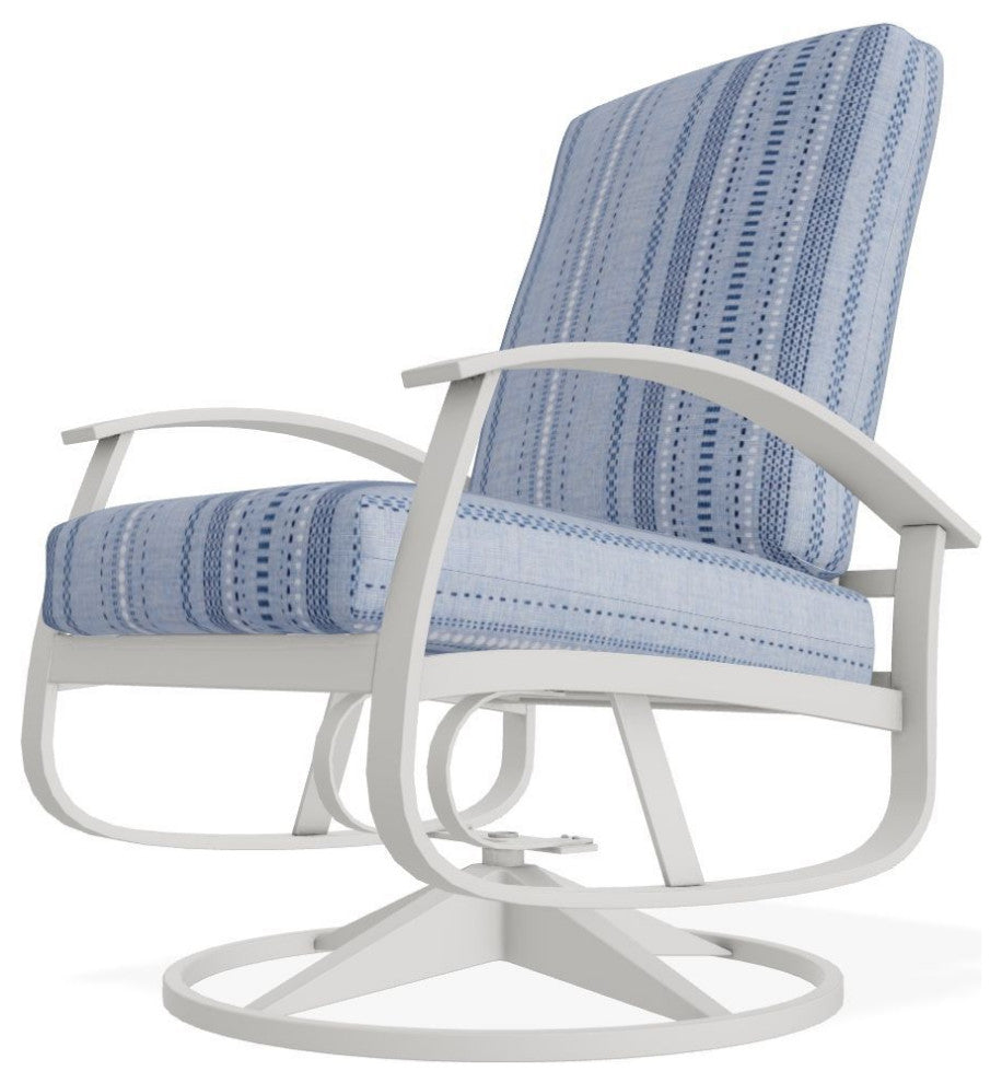 Belle Isle Cushion Outdoor Swivel Rocker, Copeland Chambray/Snow