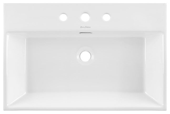 Claire 24" Console Sink White Basin Brushed Gold Legs With 8" Widespread Holes