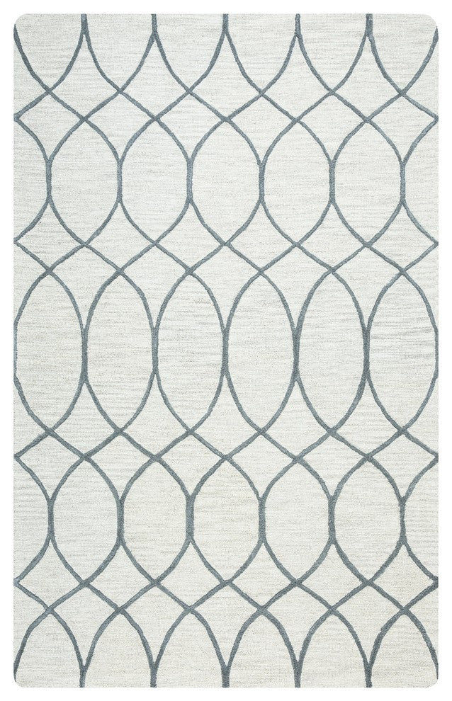 Rizzy Home Caterine CE9482 Khaki Trellis Area Rug, Rectangular 9'x12'