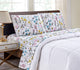Bibb Home 4 Piece Printed Microfiber Sheet Set, Elegant Floral, King