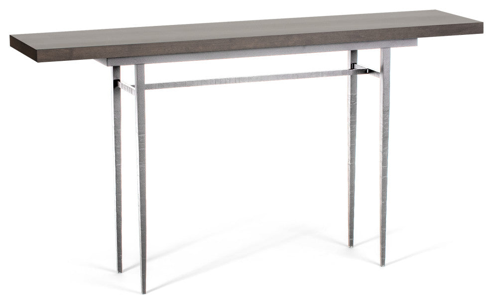 Wick 60" Console Table, Sterling Finish, Maple Espresso Accents