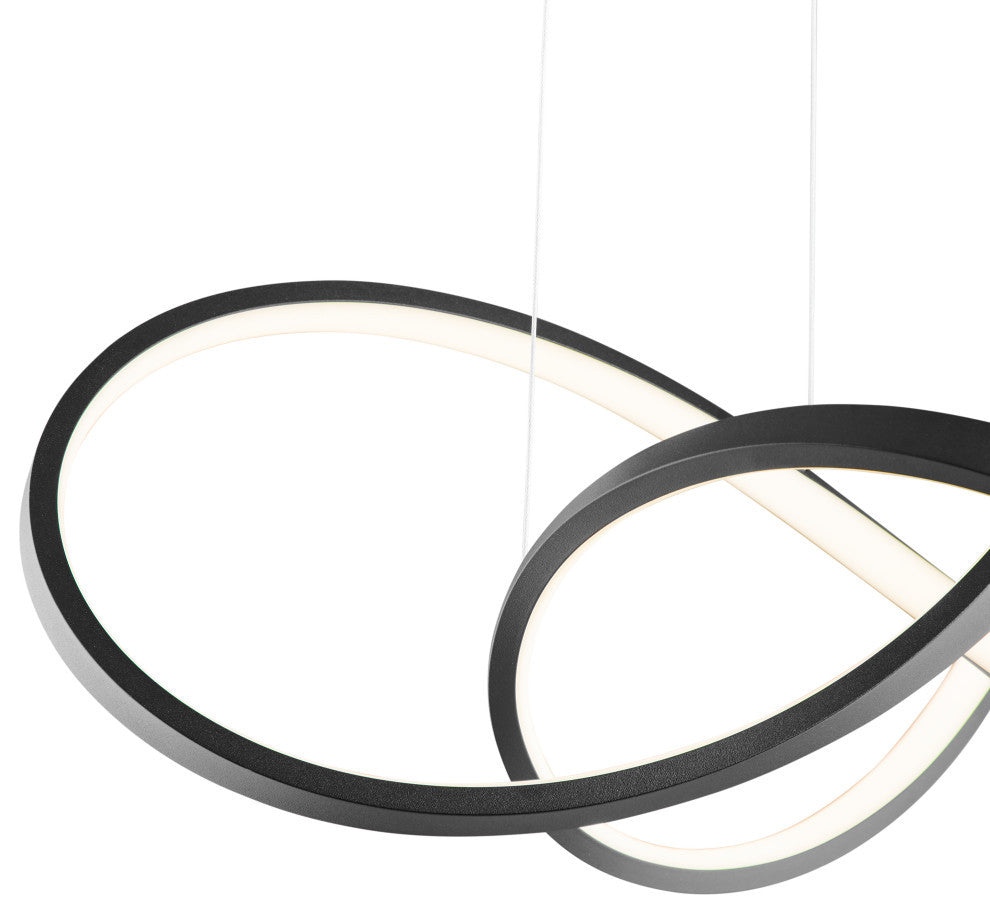 Knotted LED Dimmable Chandelier, Black