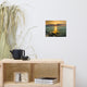 Sunset On Ocean, Sea, Beach Landscape Photo Unframed Wall Art Print, 11" X 14"