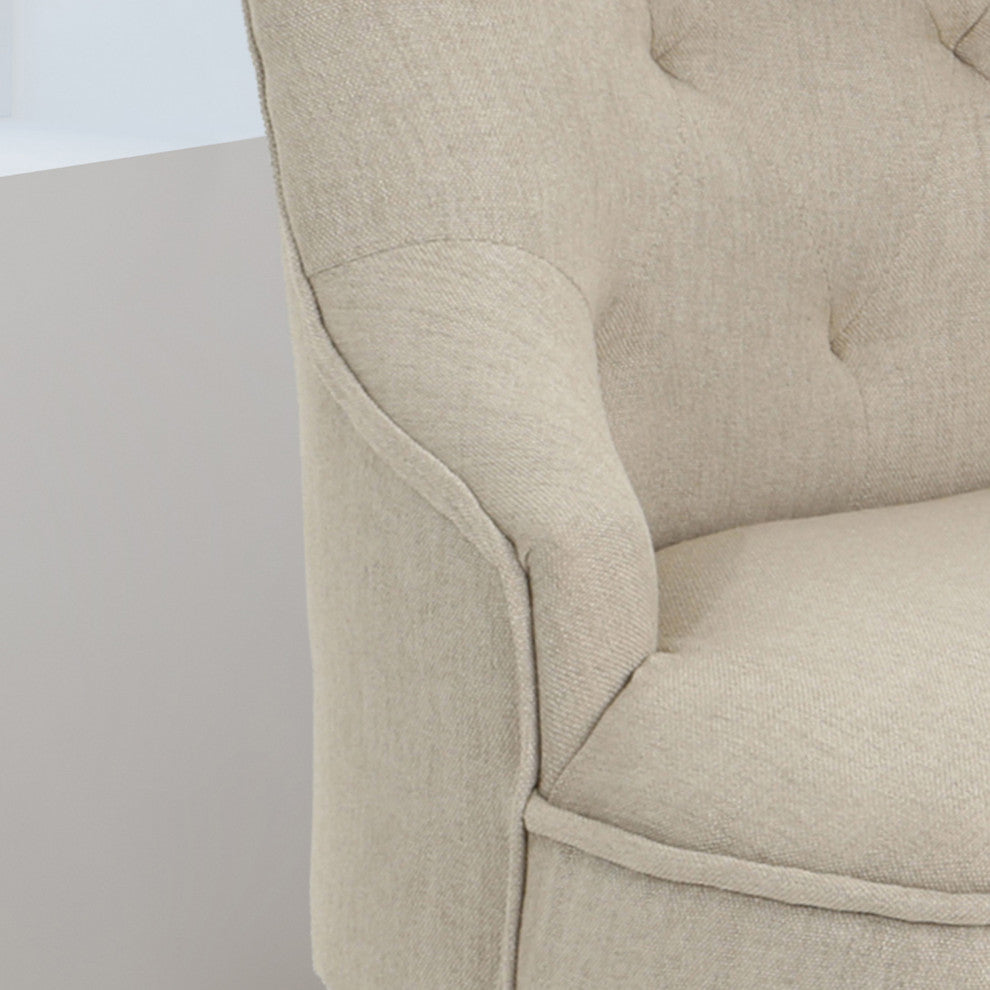 GDF Studio Tyesha Contemporary Fabric Swivel Office Chair, Wheat/Chrome