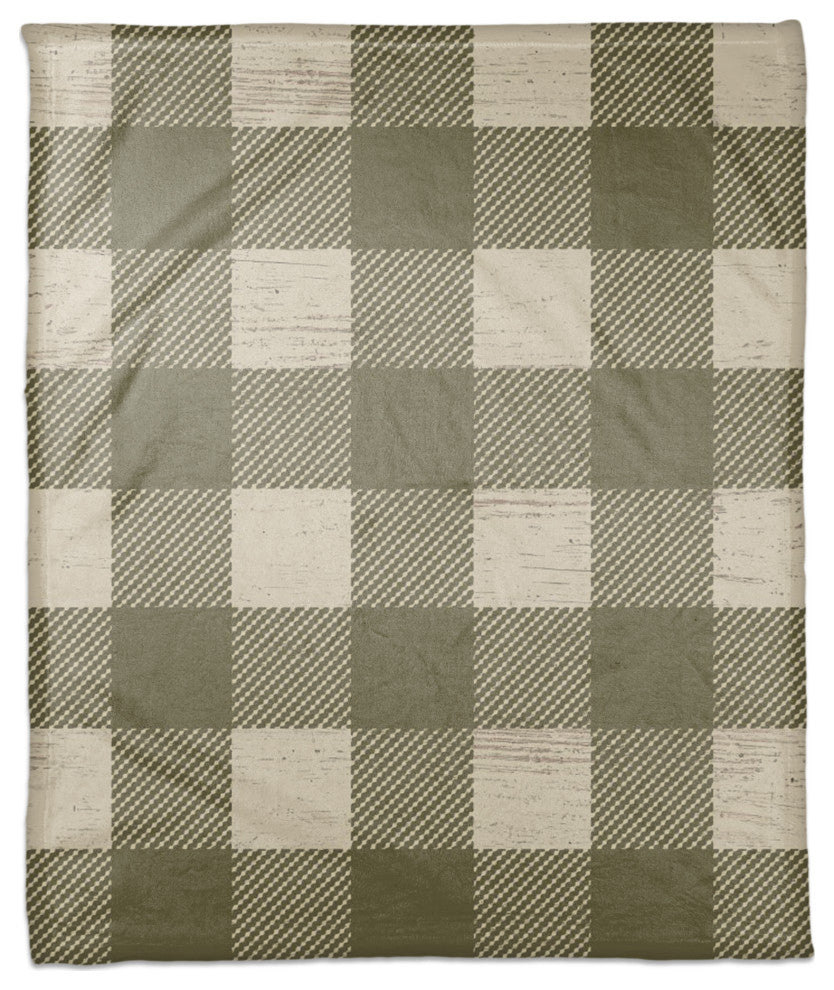 Green Buffalo Check 50x60 Coral Fleece Blanket