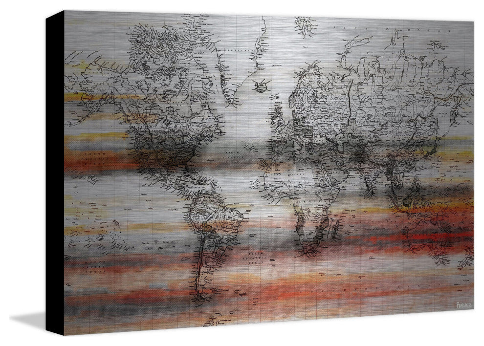 "Maailma" UV Ink Print on Brushed  Aluminum, 36"x24"