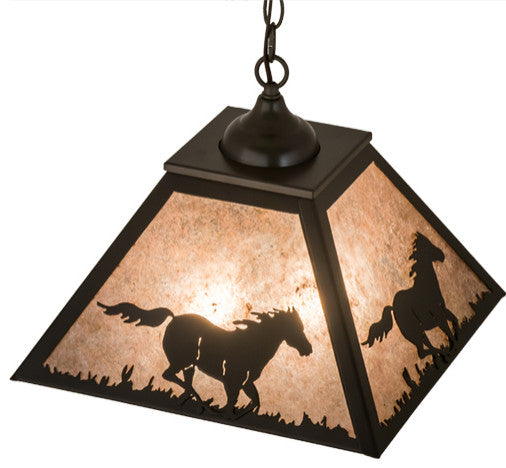 16 Square Running Horses Pendant