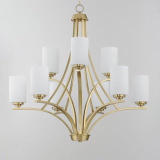 Maxim 20036 Deven 9 Light 32"W Pillar Candle Style Chandelier - Satin Brass