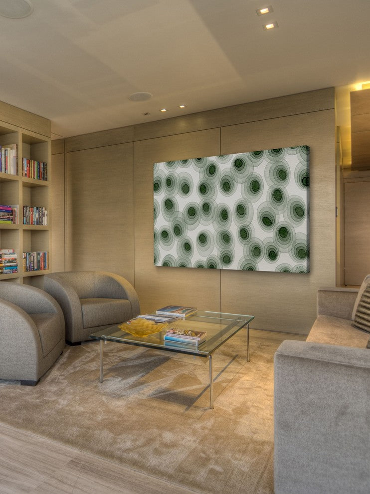 Marmont Hill, "Earthy Green Ovals" by Nikki Galapon on Wrapped Canvas, 24x16