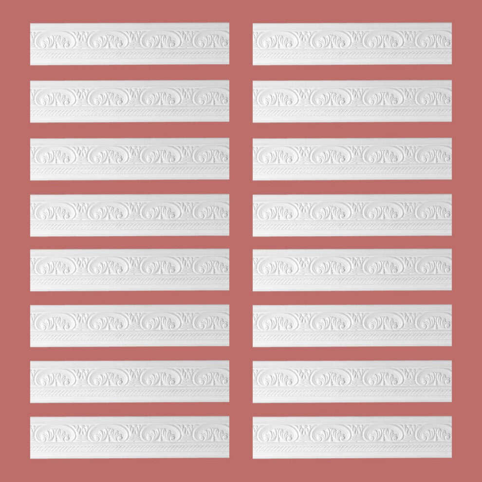Cornice White Urethane Donnegal Ornate Design 16 Pieces Totaling 1262" Length