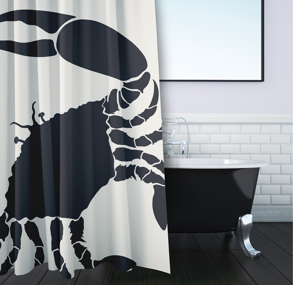 Crab Dip Shark Blue 70" w x 73" h Shower Curtain