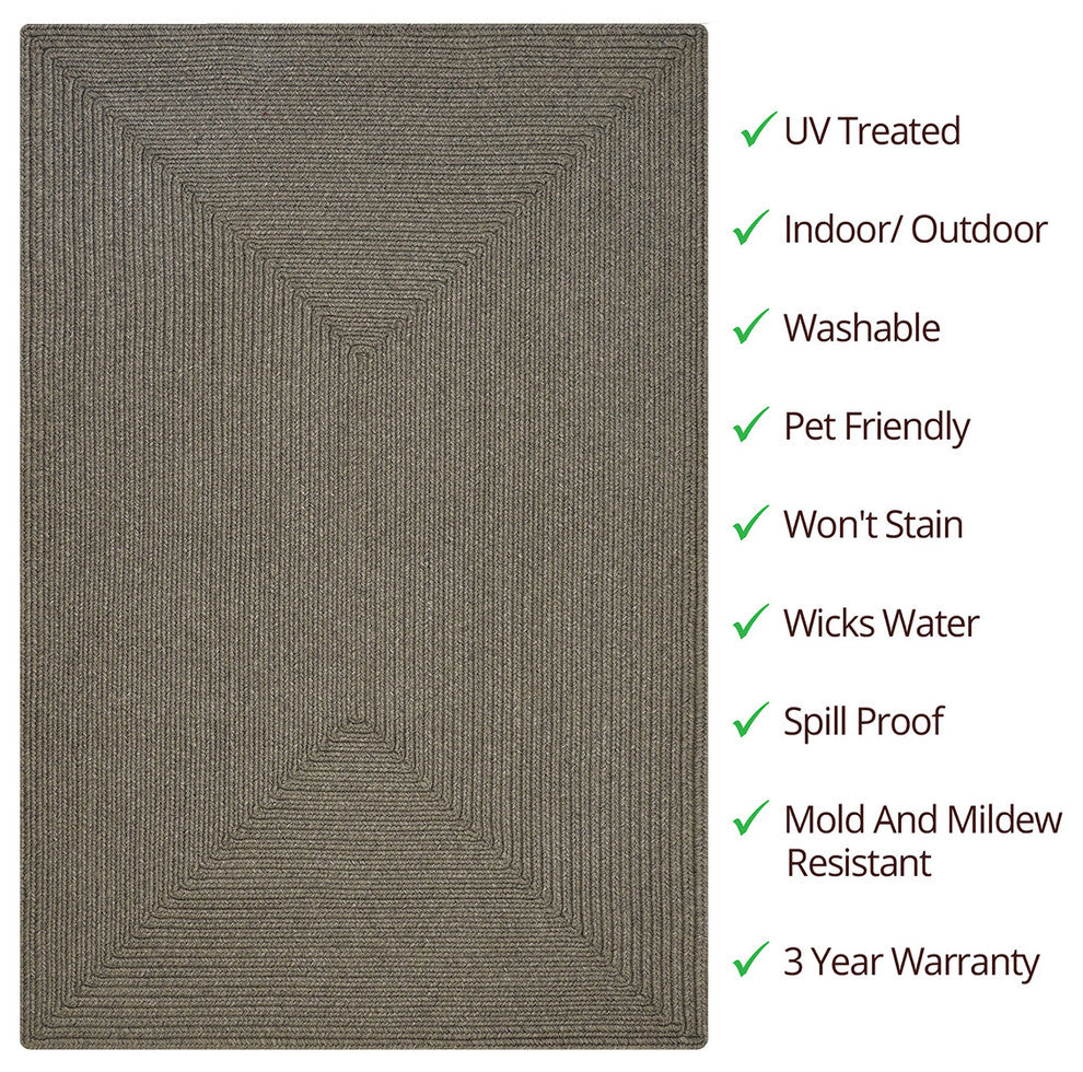 Homespice Decor 27 x 45" Rectangle Smoke Ultra Durable Braids