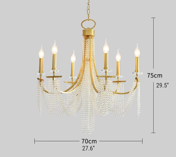 Creative Contemporary LED Crystal Chandelier With Beads, 6 Lights